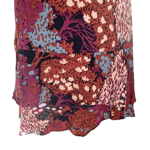 Boden Abstract Floral Print Layered Tiered A-Line Mini Skirt - 12 - Picture 7 of 13